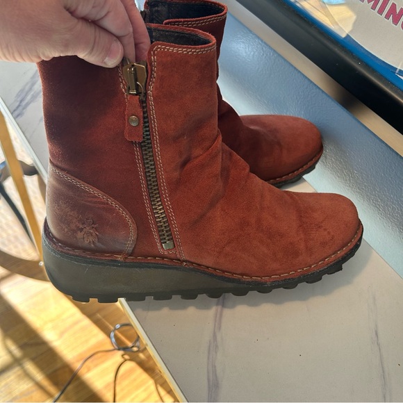 Fly London Shoes - FLY London Mong Suede Zip up Ankle Boots